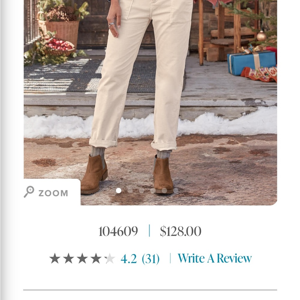 Corduroy pants from Garnet Hill catalog